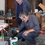(foto di Daniele Ambrosini)  Franco BLumer  durante il restauro del san Michele (30)